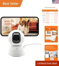 Elegant 2.5K Pan-Tilt Camera - Pet & Human Detection with Cloud Access
