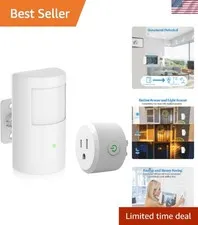 Motion Sensor Switch with Outlet, Wireless Motion Activated Light Control, In...