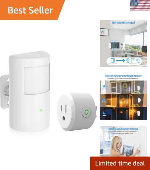 Motion Sensor Switch with Outlet, Wireless Motion Activated Light Control, In...