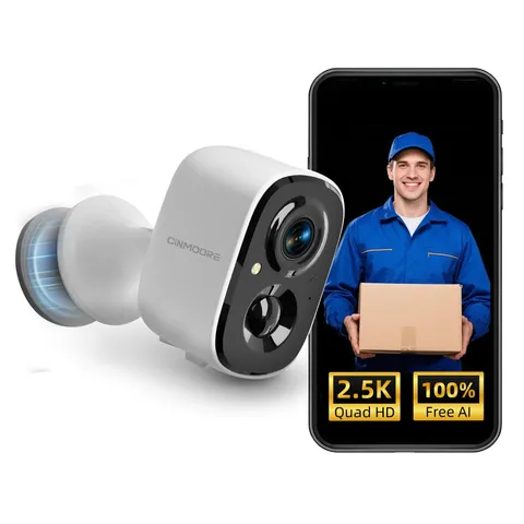 2.5K Wireless Home Security Cameras Outdoor WiFi, Non-Subscription AI Person ...
