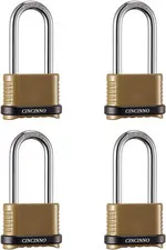 Heavy Duty Combination Lock, 4-Digit Combo Lock with Long Shackle,Weatherproof C