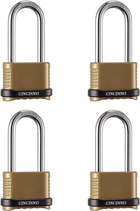 Heavy Duty Combination Lock, 4-Digit Combo Lock with Long Shackle,Weatherproof C