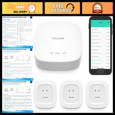 Smart Home Starter Kit - Hub & 3 Water Leak Sensors, Long Range, SMS Alerts, Ale