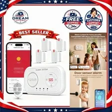 Wireless Home Security System WiFi Alarm Kit 120dB Siren Sensors Alexa