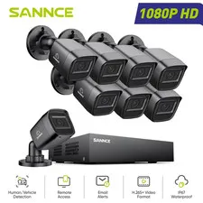 1080P Wired Security Camera System Outdoor with AI Human/Vehicle Detection,8Ch H