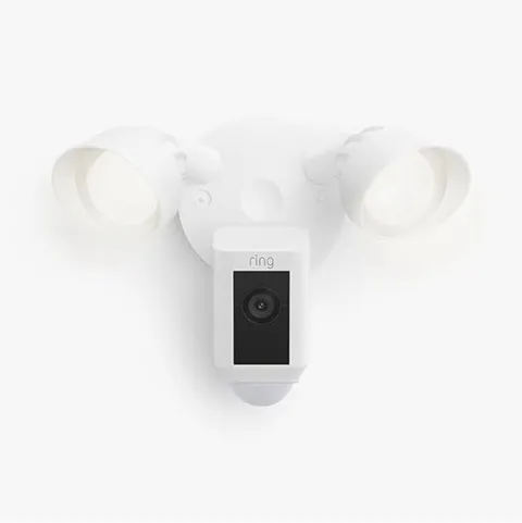 Ring Floodlight Cam 1080p Wi-Fi Outdoor White Camera, Siren, Motion, Alexa