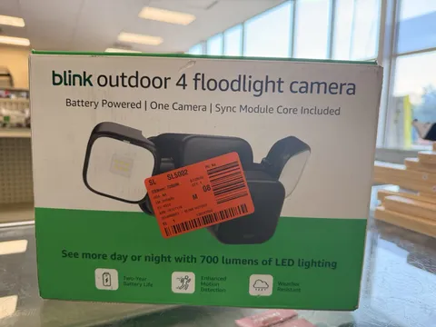 Blink Outdoor 4 Floodlight Camera Battery 1-Cam Kit w/ Sync Module Core