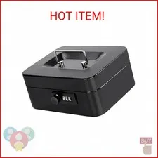 Jssmst Cash Box with Money Tray and Combination Lock - Secure Medication Lock Bo