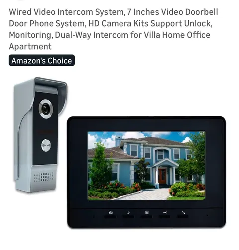 Wired Video Intercom System, 7 Inches Video Doorbell Door Phone System
