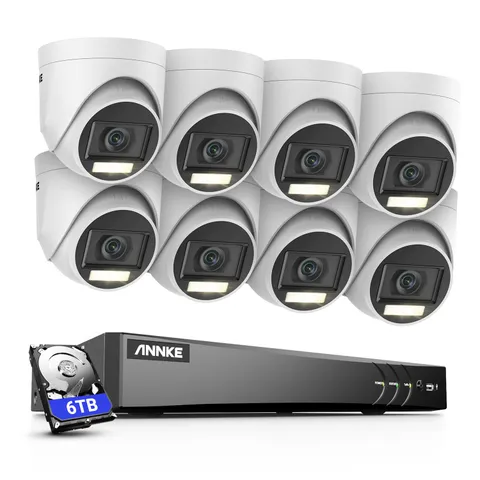 ANNKE 4K 8CH DVR 5MP Security Camera System Audio Recording AI Color Night IP67