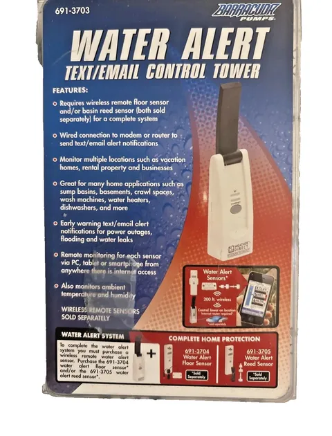 New Barracuda Water Detector Text Email Control Tower 691-3703