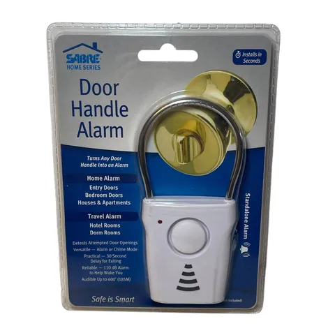 Sabre Home Series 110 DB Sound Range WHITE HS-DHA Door Handle Alarm NEW Read