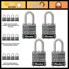 Stainless Steel Outdoor Padlock Set - 4 Pack Keyed-Alike Security Locks