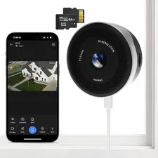 Window Camera for Home Security, 2K 3MP Indoor Security Camera with 64GB Card, W