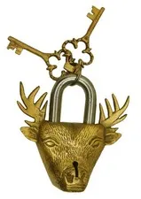 Deer Shape Padlock Victorian Antique Style Handmade Brass Door Lock Home Décor