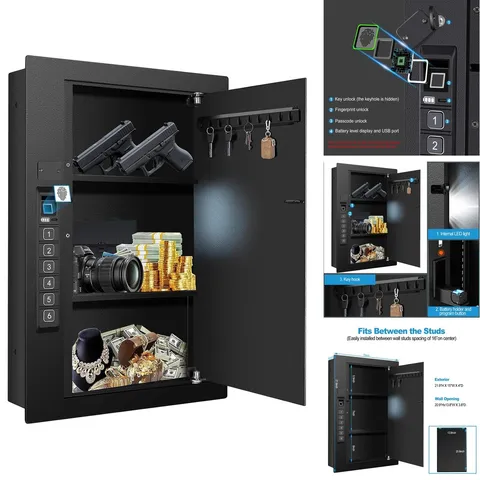 Langger V Wall Safe Hidden Fingerprint Security Wall Safe In Wall Safe Between