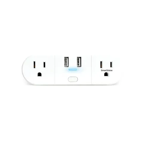 Smartvoice 4-In-1 Wall Plug, Offline 30+ Voice Control Commands, No APP, No Wifi