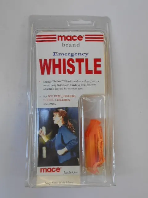MACE EMERGENCY WHISTLE, LEGAL ANYWHERE, ANY AGE, ANY PLACE, EASY TO USE