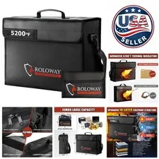 17x12x5.8 Fireproof Bag with 5200°F Heat Protection - Ideal for Document Safety