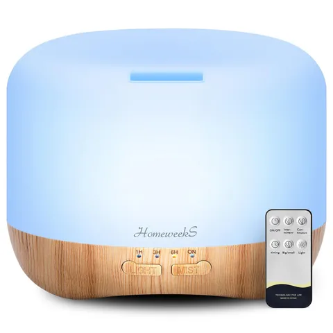Homeweeks 300ml Essential Oil Diffuser, Quiet Aromatherapy Mist Diffusers for Es