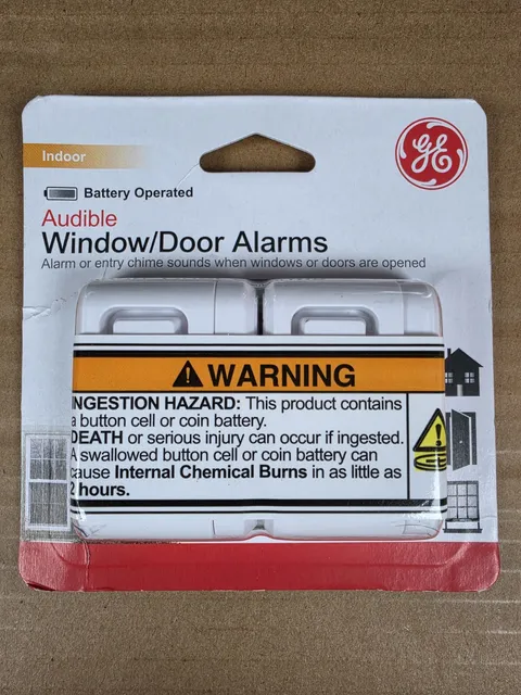 GE Audible Window/Door Alarms 2 Pack New In Package Batteries Included