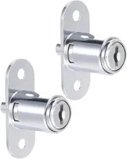 Drawer Desk Wardrobe Cabinet Push Plunger Lock, 3/4" Cylinder Diameter 7/8" C