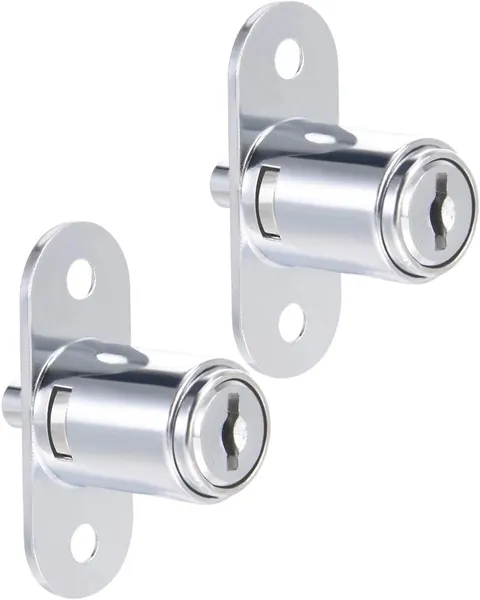 Drawer Desk Wardrobe Cabinet Push Plunger Lock, 3/4" Cylinder Diameter 7/8" C