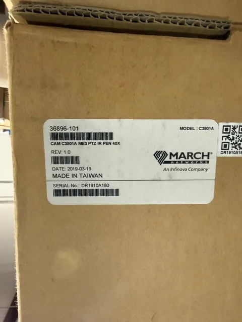 March Networks 36896-101 ME3 3MP 4:3 40x Pendant IR PTZ Camera