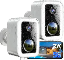 【2 Pack】Security Cameras Wireless Outdoor, No Subscription Outdoor Cameras Wirel