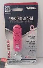 SABRE Pink Personal Alarm 120dB Compact Key Ring Personal Safety Device