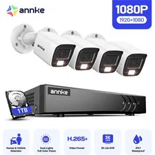 ANNKE 5MP Lite 8CH DVR 1080P Security Camera System 2MP Color Night Vision 1TB