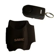 Sabre 120dB Personal Safety Alarm Keychain Black With Adjustable Strap Case