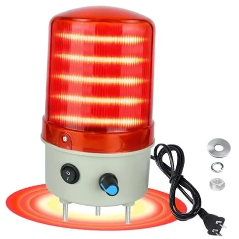 Industrial Warning Light LED Rotating 110V-120V AC Red for 110V - 120V AC