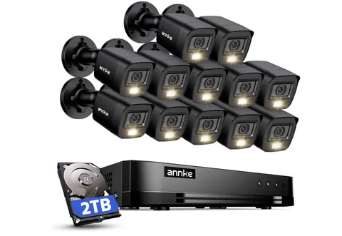 Security Camera System HD-TVI 1080P Lite Video DVR & 12 Cameras