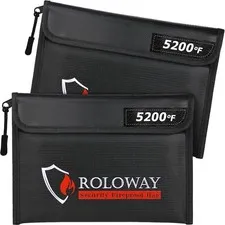 Fireproof Money Bag 9.6 x 6.6 inches Heat Insulated Fire Resistant Storage Bag