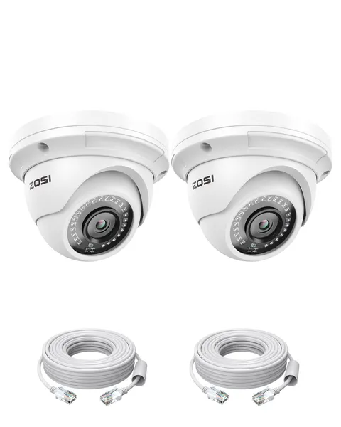 ZOSI 2PK 5MP Add-on POE IP Security Camera with Etherent POE-2Cam, POE-2Cam