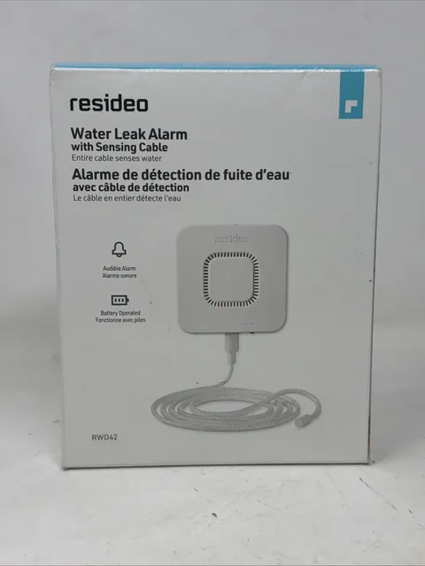Resideo (Honeywell Home) RWD42 Water Defense Leak Alarm with Sensing White