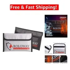5x8 Inch Fireproof Wallet Bag Set - Secure Your Cash, Keys & Documents - 2-Pack