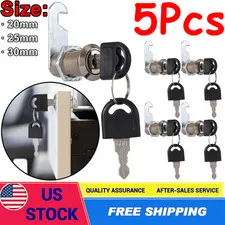 5Pcs Keyed Alike 18*20/25/30mm Cam Lock for Cabinet Mailbox Drawer Door w/ Keys