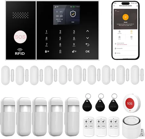 Wireless Home Security System, 4G/Gsm/Wi-Fi Smart Alarm Kit, Compatible with Ale