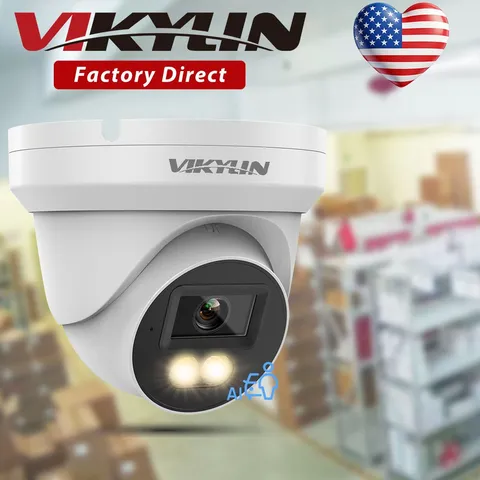 NEW VIKYLIN 24H Full Color Light POE 5MP Mini IP Camera Microphone Onvif Outdoor
