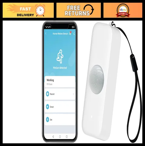 Smart WiFi PIR Motion Sensor - Indoor Infrared Detector with App Alerts & Record