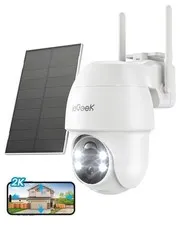 2K WiFi Camera with Solar Panel and Battery Powered, 2.4G Color Night Vision