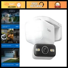 2K Outdoor Pan/Tilt Wired Floodlight Security Camera, 1500LM, Night Vision, Moti