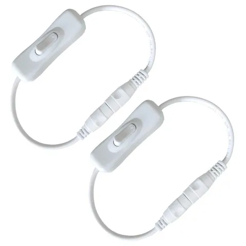 LED Strip Light Switch Cable Inline On Off 5.5mm x 2.1mm DC Jack 30cm White
