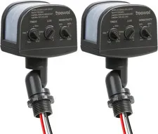 2 Pack 240-Degree Replacement Motion Sensor, Adjustable LUX(5-300) & Time & Dete