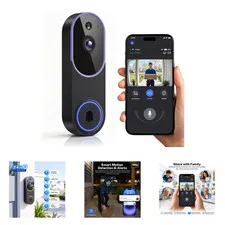 Wireless Video Doorbell Camera with AI Human Detection, 1080P HD, Two-Way Audio
