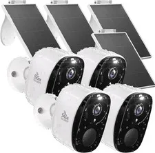 4PC Wireless Solar Outdoor Security Camera 2K WiFi 6 Color Night Vision
