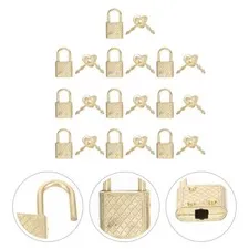 10Pcs Alloy Padlocks Small Locks for Suitcases and Notebooks Safety Locks Golden