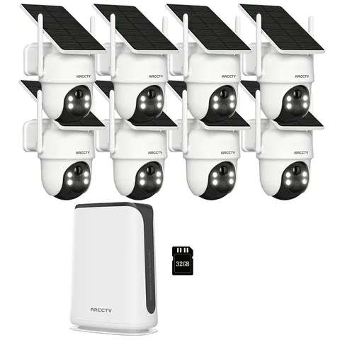 ARCCTV 4MP Solar Powered Security Camera System Outdoor Wireless PTZ 2 Way Audio